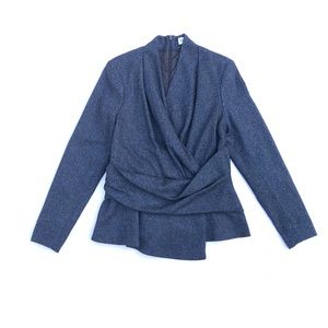 The Fold Belleville Navy Houndstooth Lined Top Sz 8